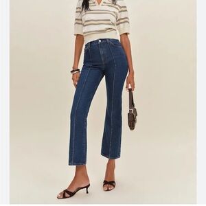 Reformation High Rise Ankle Jeans - Dark Blue